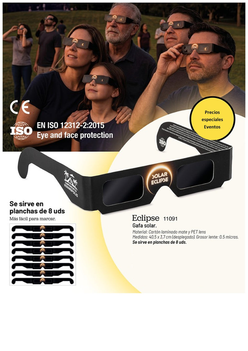 Gafas Eclipse Solar Certificadas ISO 12312-2:2015